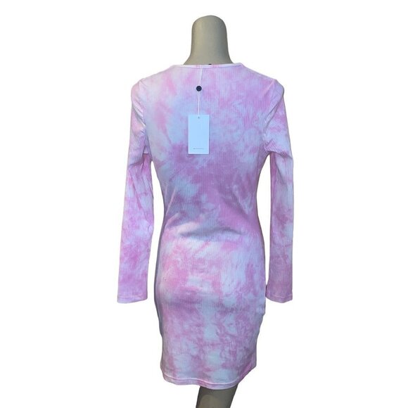 Lovers and Friends Justine Mini Dress in Pink Large New long Sleeve - Picture 7 of 9